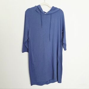 Kinesis Athleisure Blue 3/4 Sleeves Hooded Sweatshirt Dress Women's Size XL